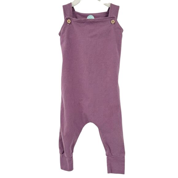 Elephant Moon Baby Girls Organic Cotton Button‎ Back Dungaree One Piece 6-12M - Picture 2 of 8